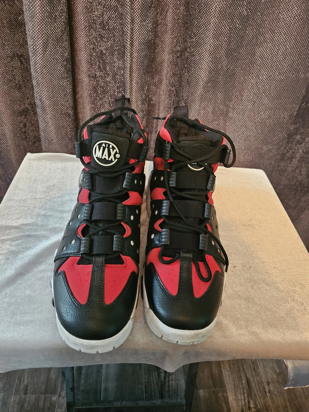 Men's Nike Air Max 2 CB 94 Black, White and Red High-Top Sneakers